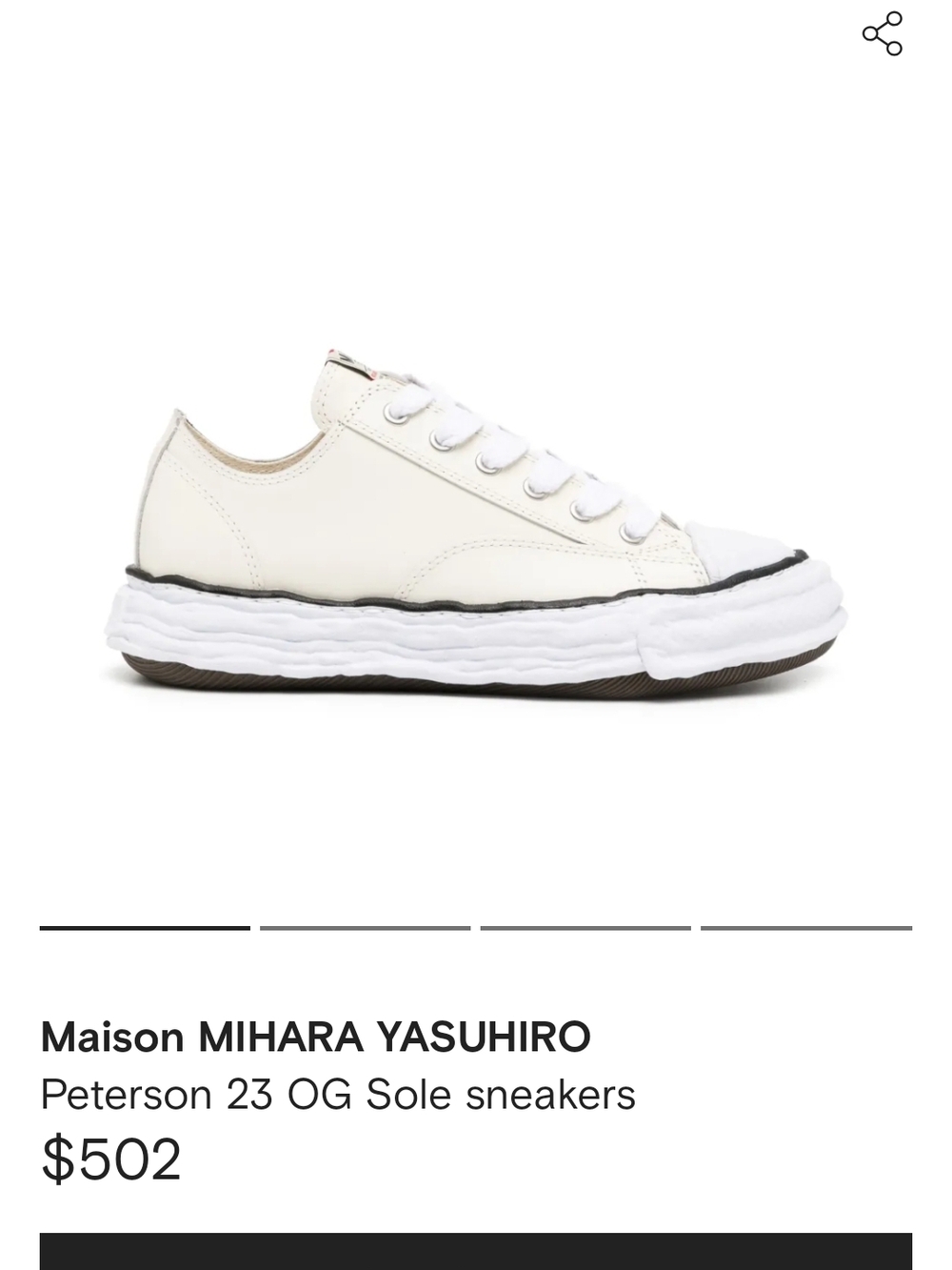 Maison Mihara Yasuhiro MMY Low-Top Sneakers in White with Black Trim